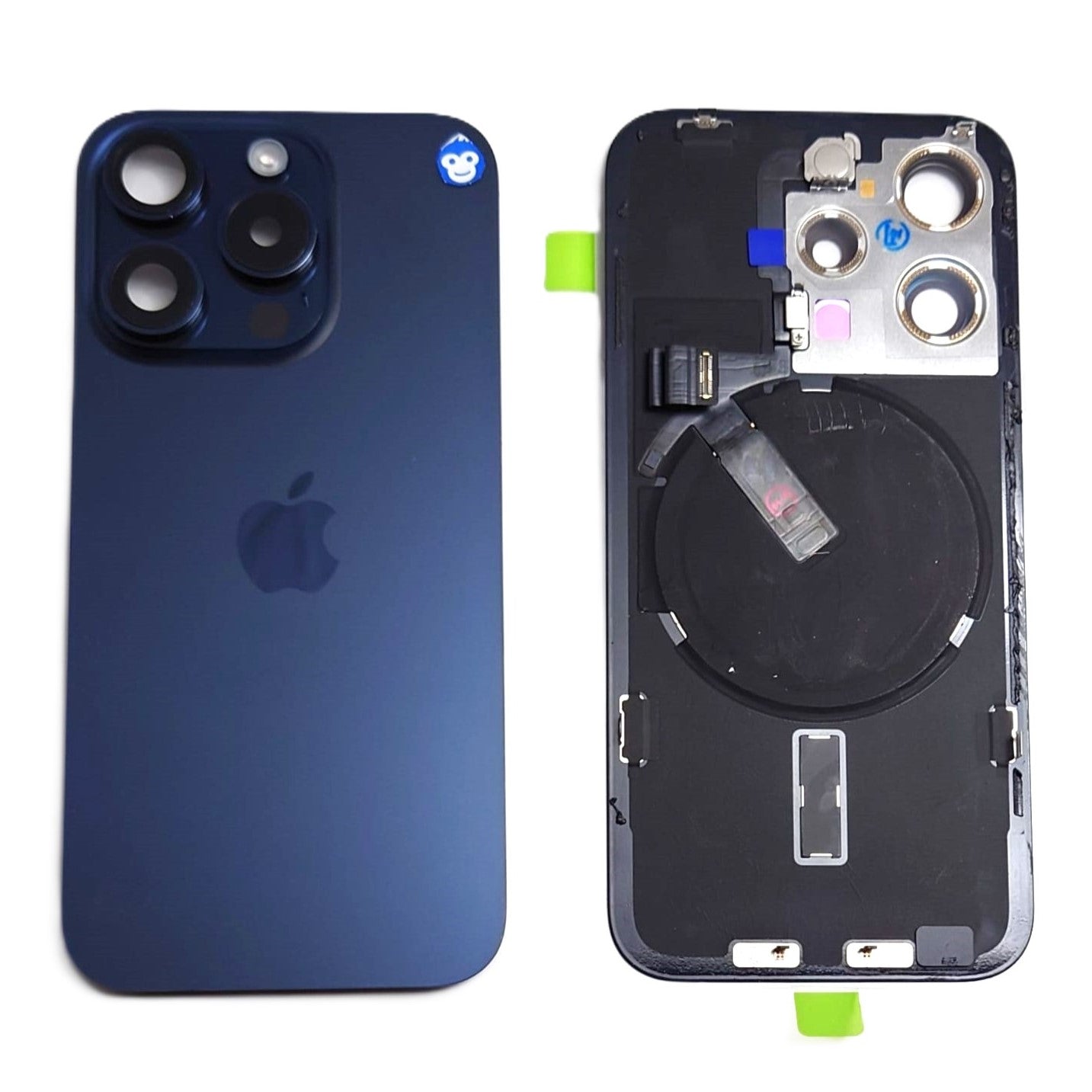 BACK BATTERY COVER GLASS IPHONE 15 PRO BLUE TITANIUM - GRADE AB