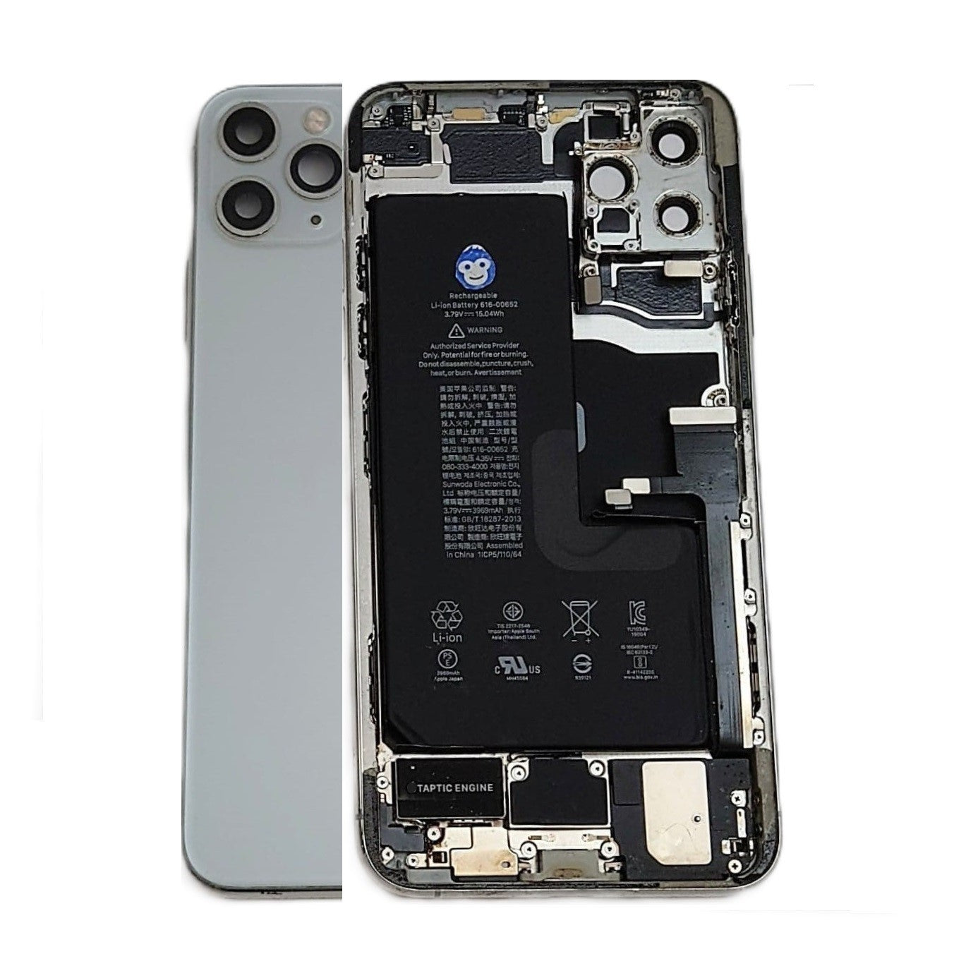 CHASSIS HOUSING FRAME IPHONE 11 PRO MAX WITH PARTS WHITE - GRADE AB
