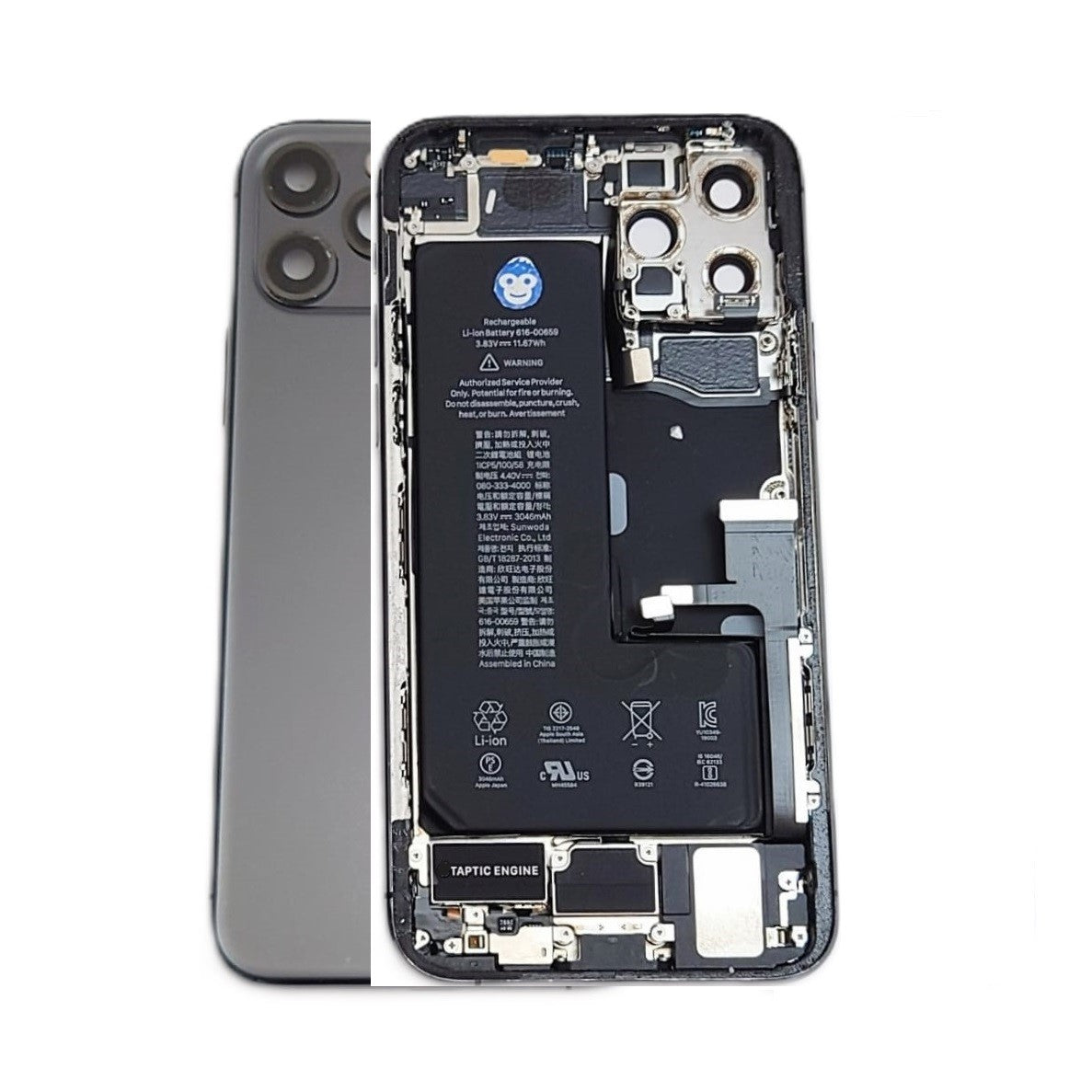 CHASSIS HOUSING FRAME IPHONE 11 PRO WITH PARTS GREY - GRADE AB