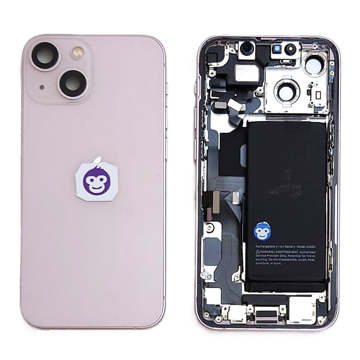 HOUSING CHASSIS APPLE IPHONE PINK WITH PARTS 13 MINI - USED