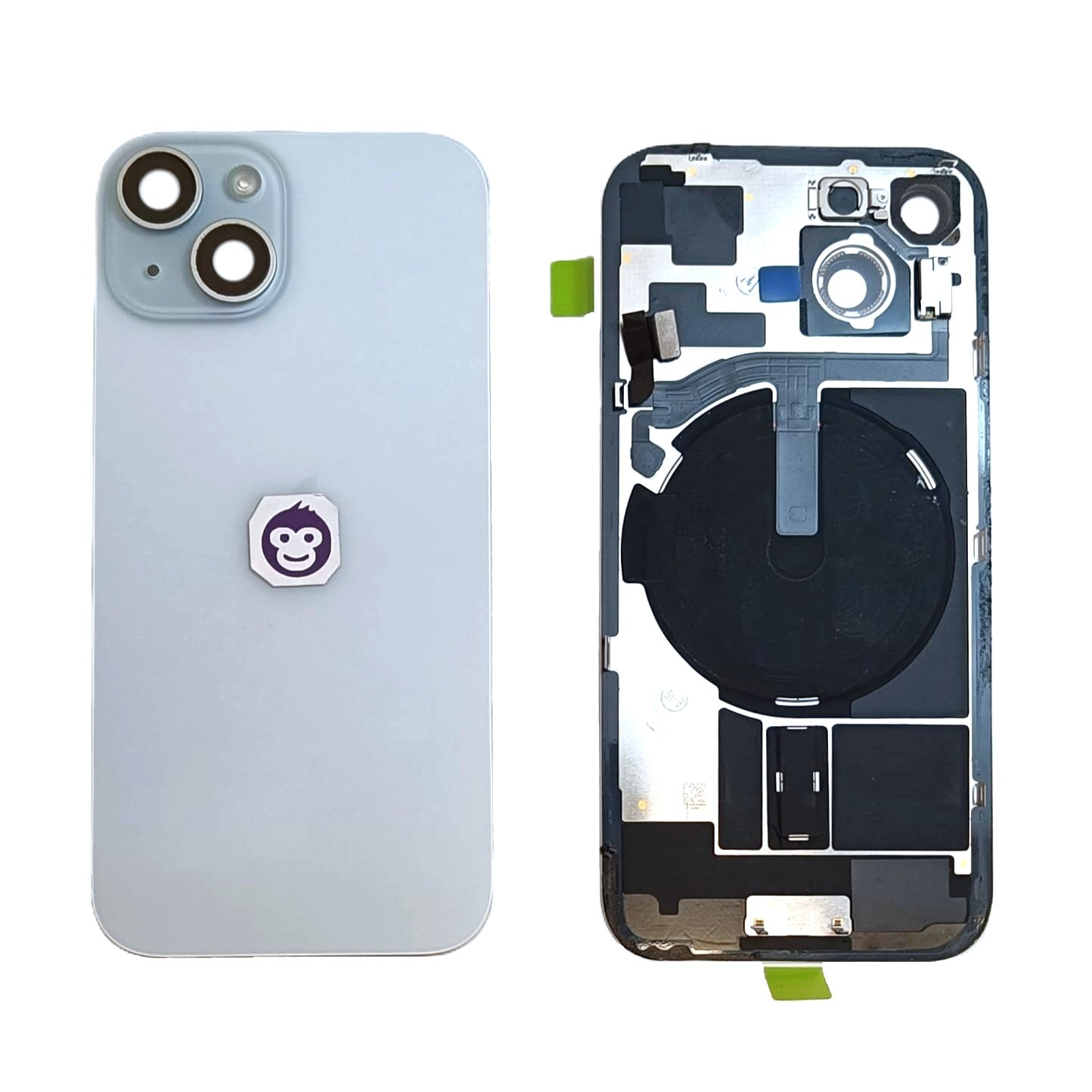 BACK BATTERY COVER GLASS IPHONE 15 15G BLUE (WHITE) - GRADE AB