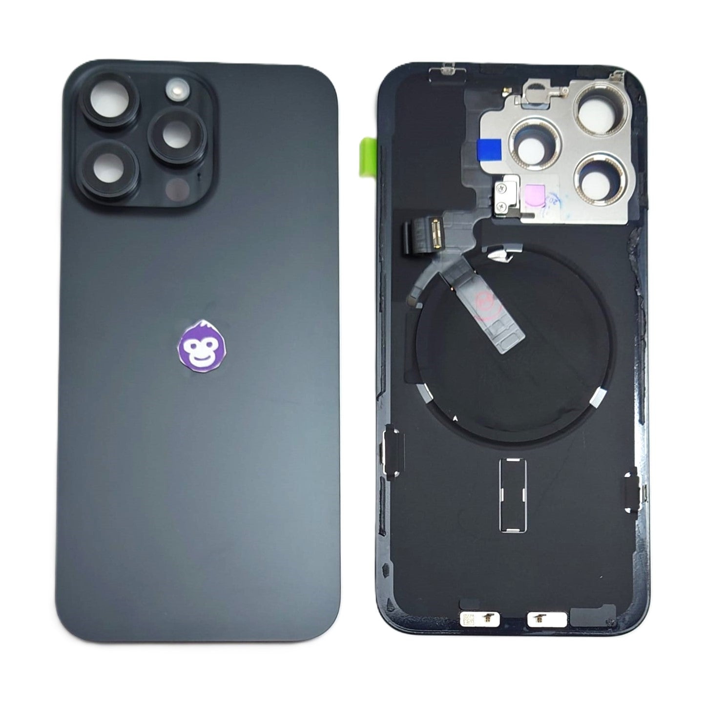 BACK BATTERY COVER GLASS IPHONE 15 PRO MAX BLACK TITANIUM - GRADE AB