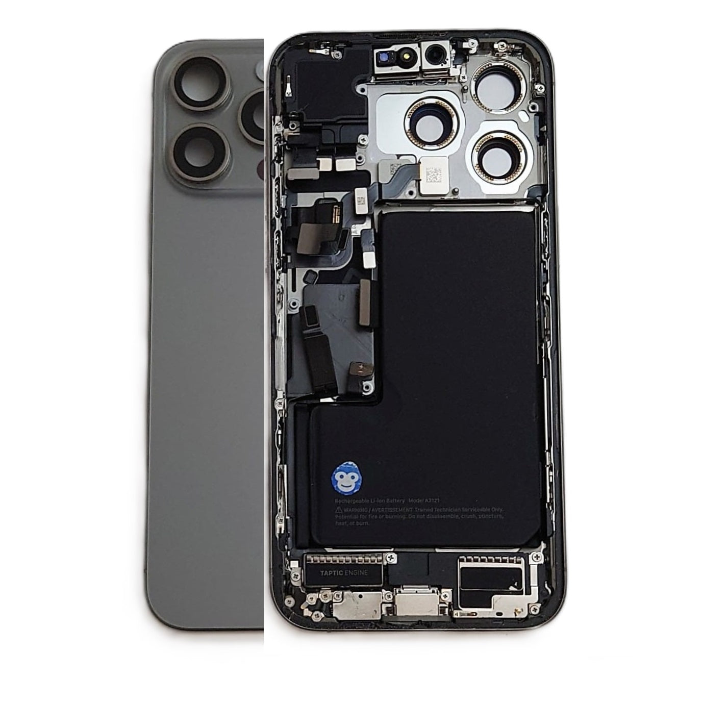 CHASSIS HOUSING FRAME IPHONE 15 PRO MAX WITH PARTS NATURAL TITANIUM - GRADE AB