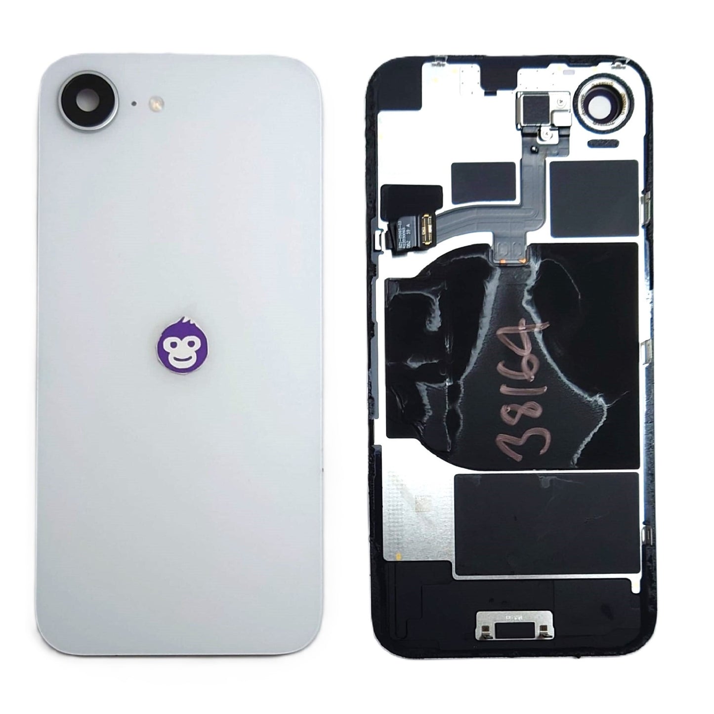 BACK BATTERY COVER GLASS IPHONE 16E WHITE - GRADE AB