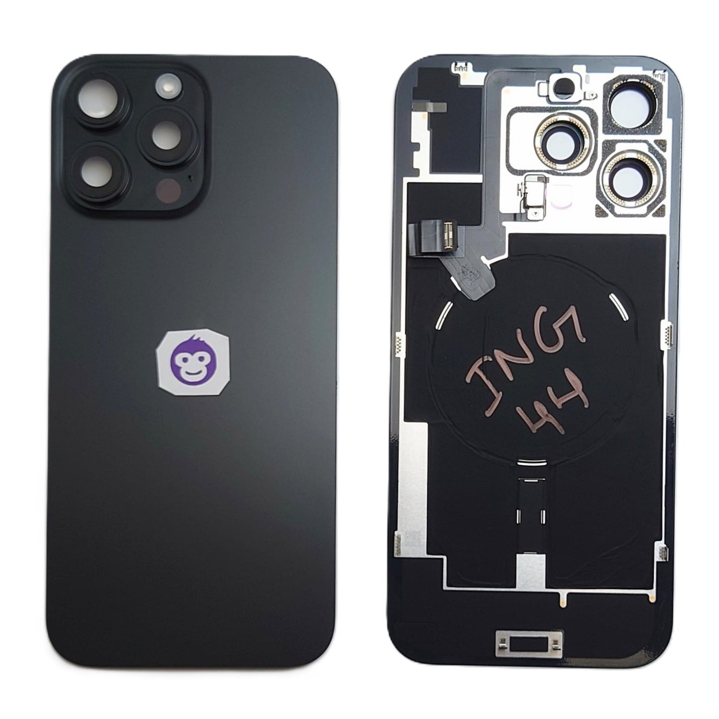 BACK BATTERY COVER GLASS IPHONE 16 PRO MAX 16PM BLACK - GRADE AB