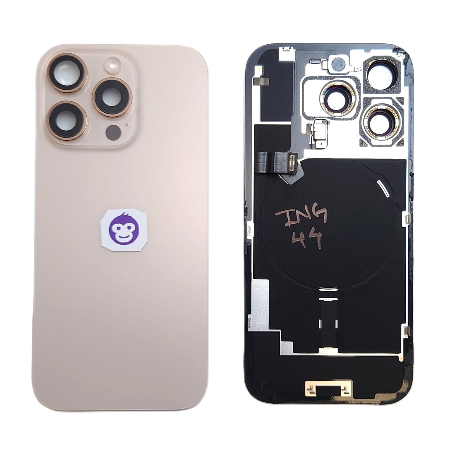 BACK BATTERY COVER GLASS IPHONE 16 PRO GOLD - GRADE AB