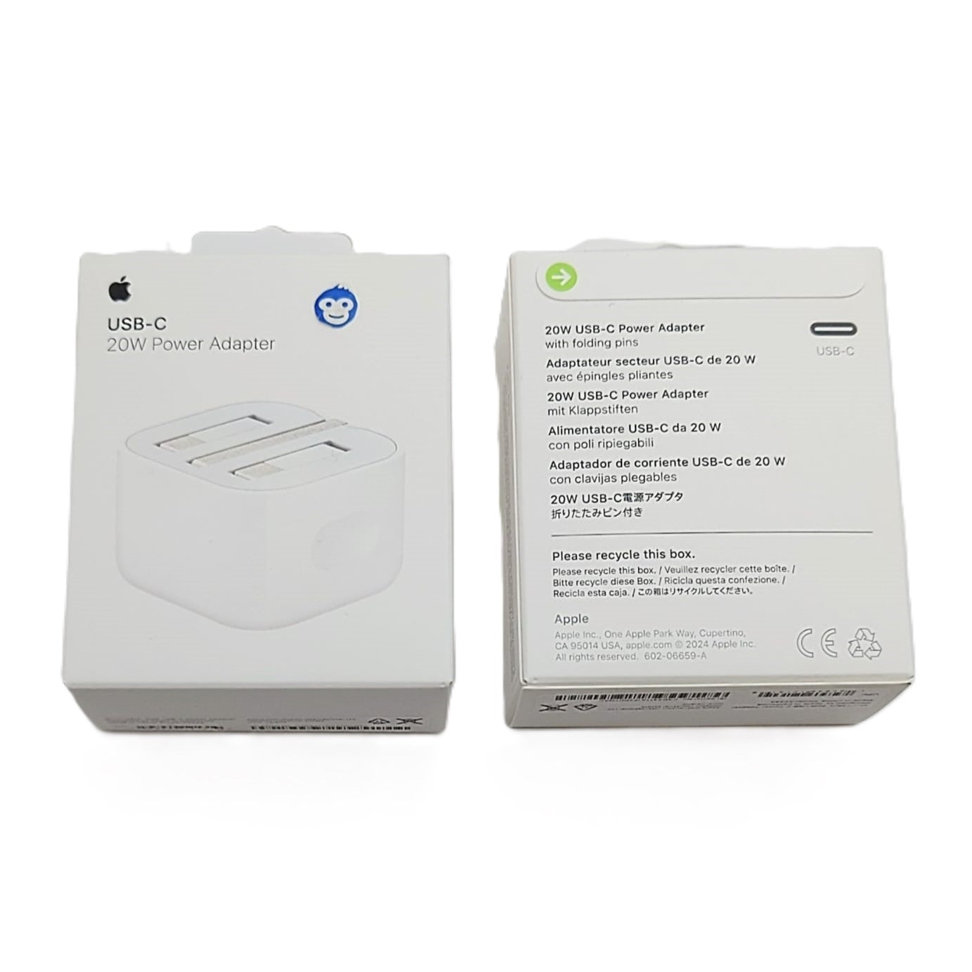 PLUG (ADAPTOR) TYPE-C APPLE IPHONE IPAD A2344 20W - RETAIL PACKED