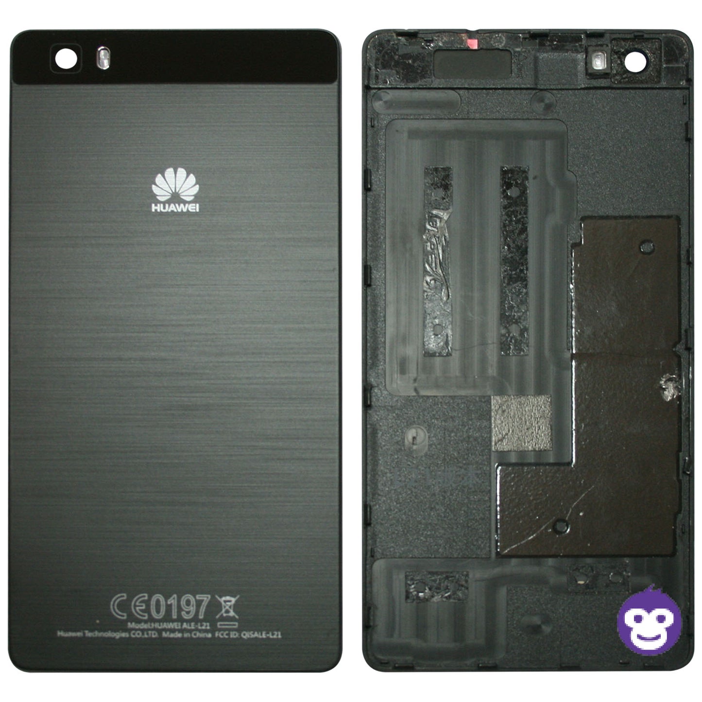 Back battery cover Huawei P8 Lite Black (2016) Rear Back Cover with Camera Lens - GRADE AB
