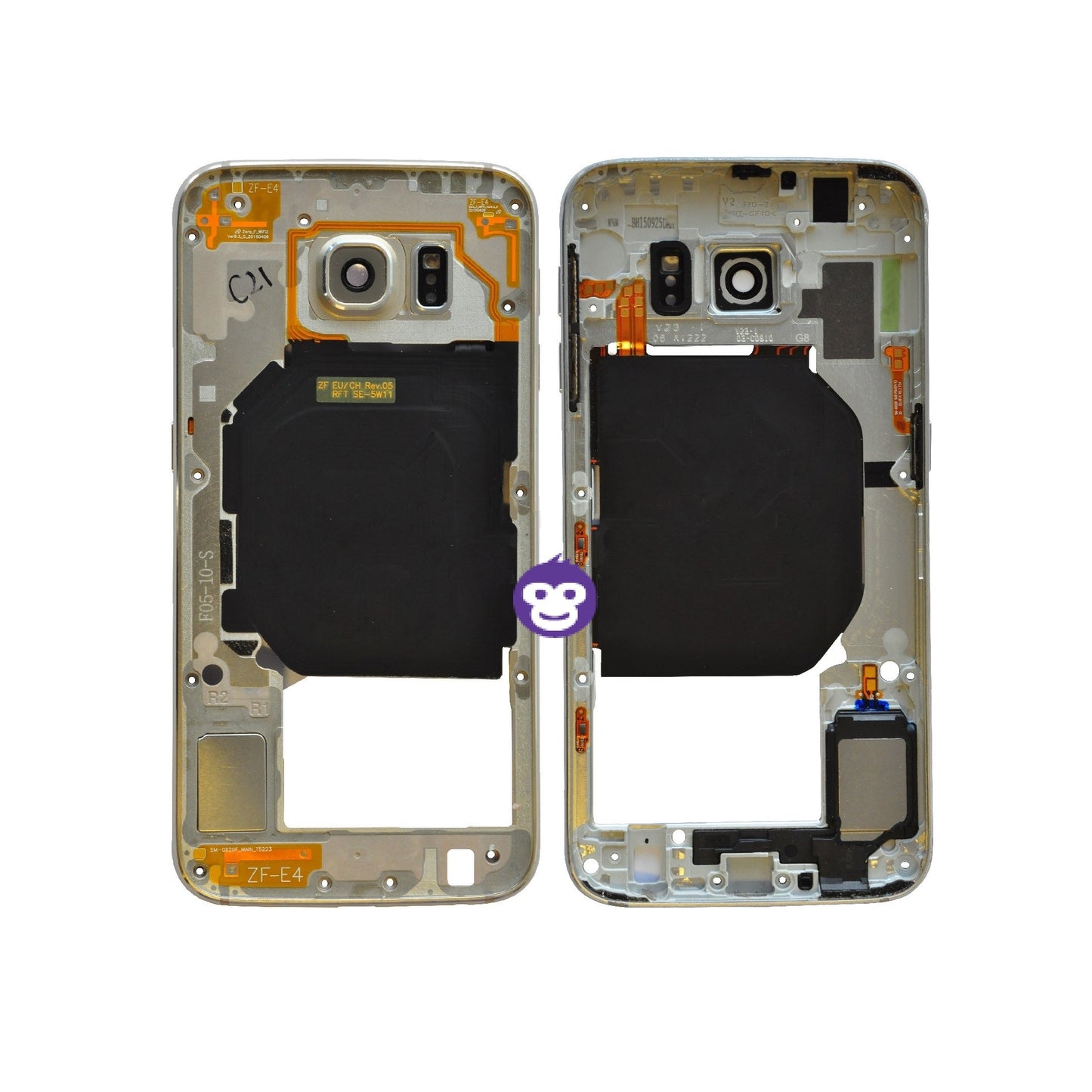 CHASSIS FRAME WITH PARTS AND CAMERA LENS SAMSUNG GALAXY S6 G920F GOLD - GRADE AB