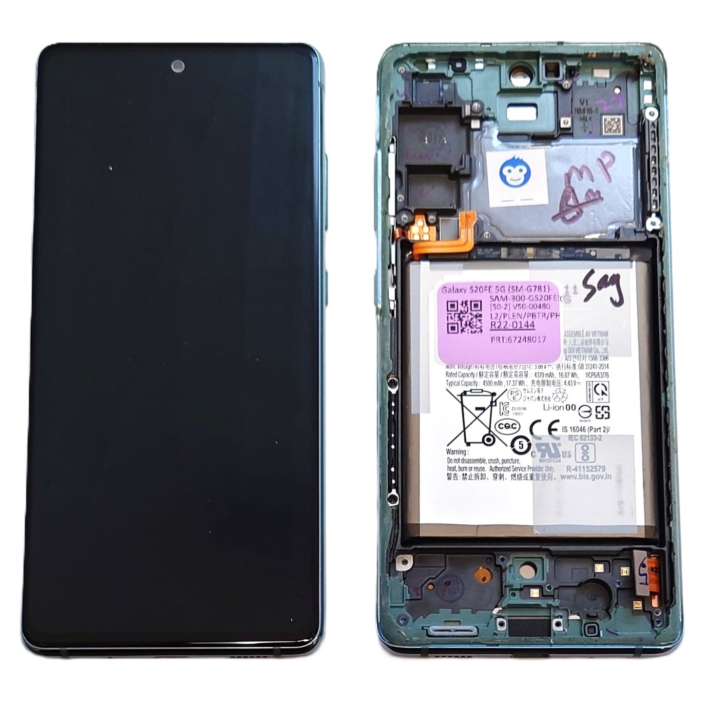 LCD Screen Display Samsung Galaxy S20 FE 4G G780 / S20 FE 5G G781 CLOUD MINT (GREEN) - GRADE AB