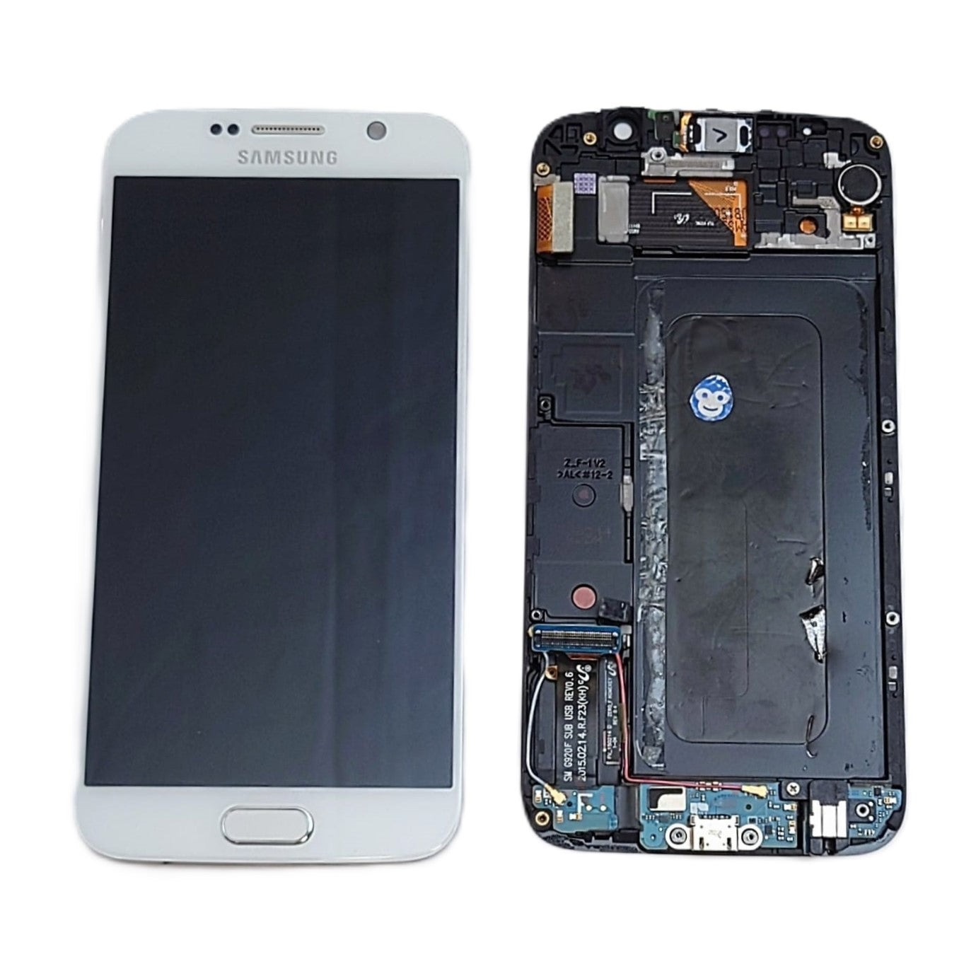 LCD DISPLAY SCREEN IN FRAME SAMSUNG GALAXY G920F S6 WHITE - GRADE AB