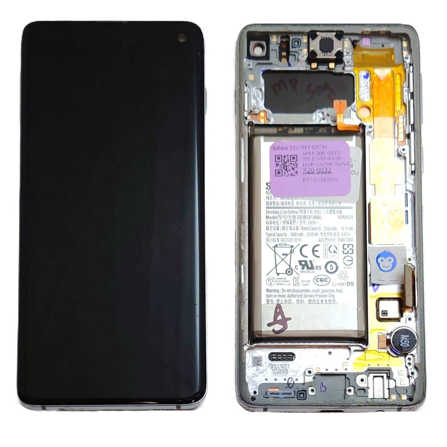 LCD Screen display Samsung Galaxy S10 G973 PRISM WHITE - GRADE AB