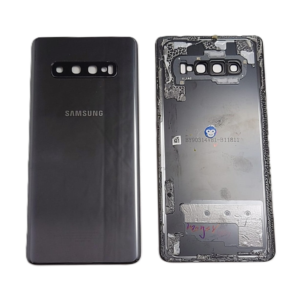 Back Battery Cover Lens Samsung Galaxy S10 Plus G975 Ceramic BLACK - GRADE AB