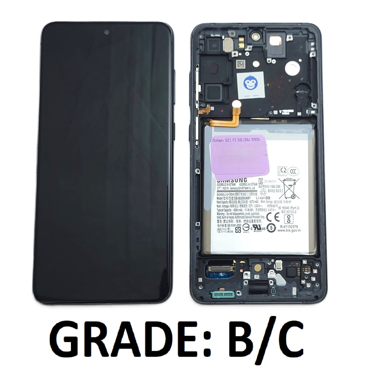 USED LCD SCREEEN DISPLAY SAMSUNG GALAXY S21 FE 5G G990 BLACK - GRADE BC