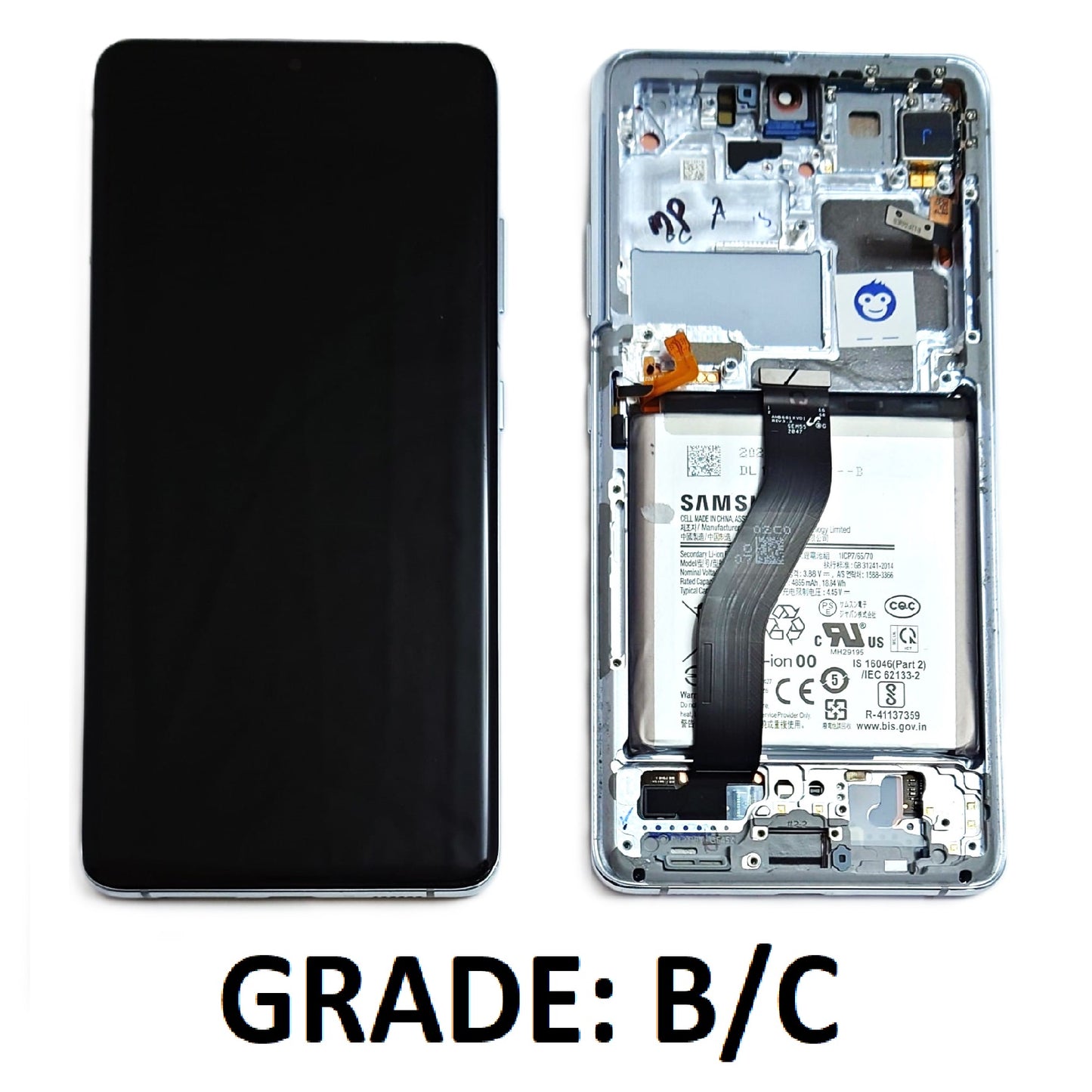 USED LCD SCREEEN DISPLAY SAMSUNG GALAXY S21 ULTRA 5G G998 SILVER - GRADE BC