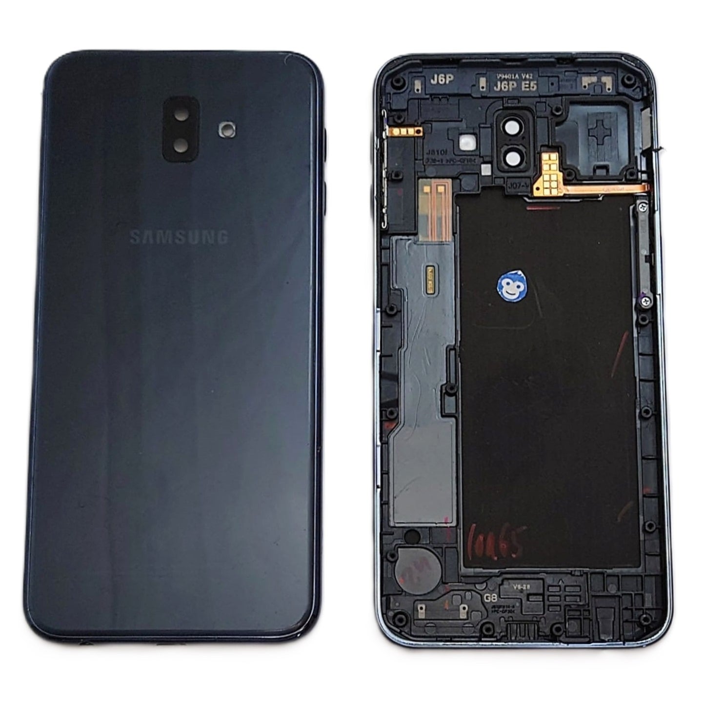 BACK BATTERY REAR COVER CAMERA LENS SAMSUNG GALAXY j6 PUS J610 BLACK - GRADE AB