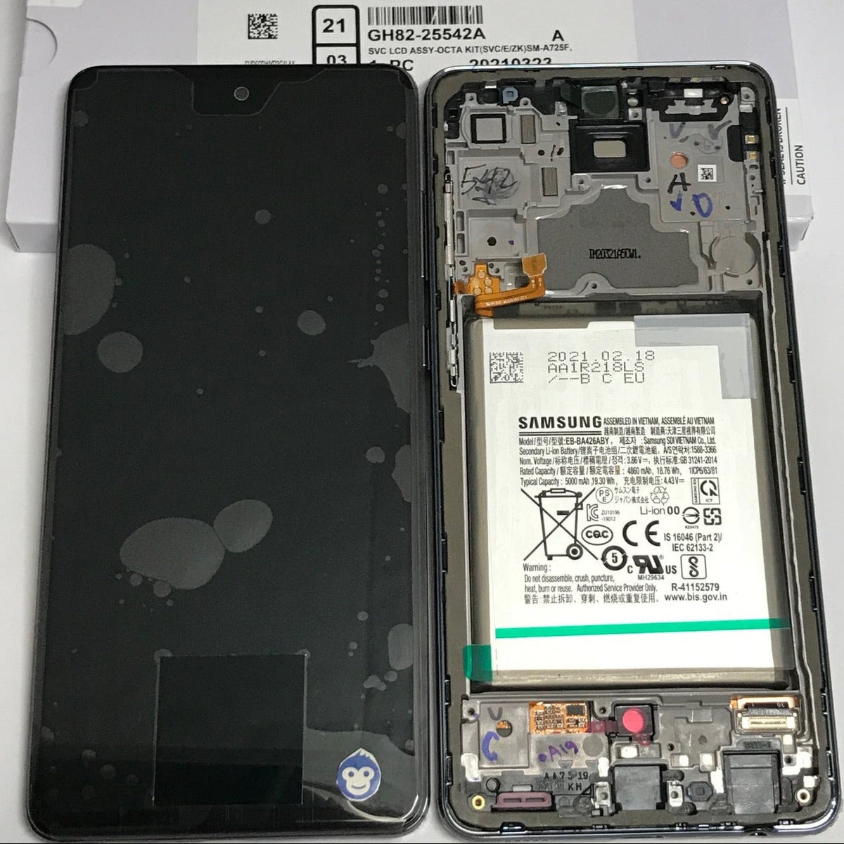 LCD Screen Display Samsung Galaxy A72 4G A725 BLACK WITH BATTERY - NEW