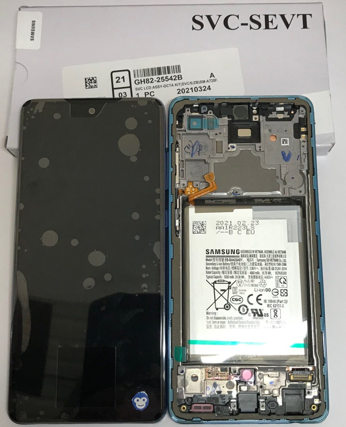 LCD Screen Display Samsung Galaxy A72 4G A725 BLUE WITH BATTERY - NEW