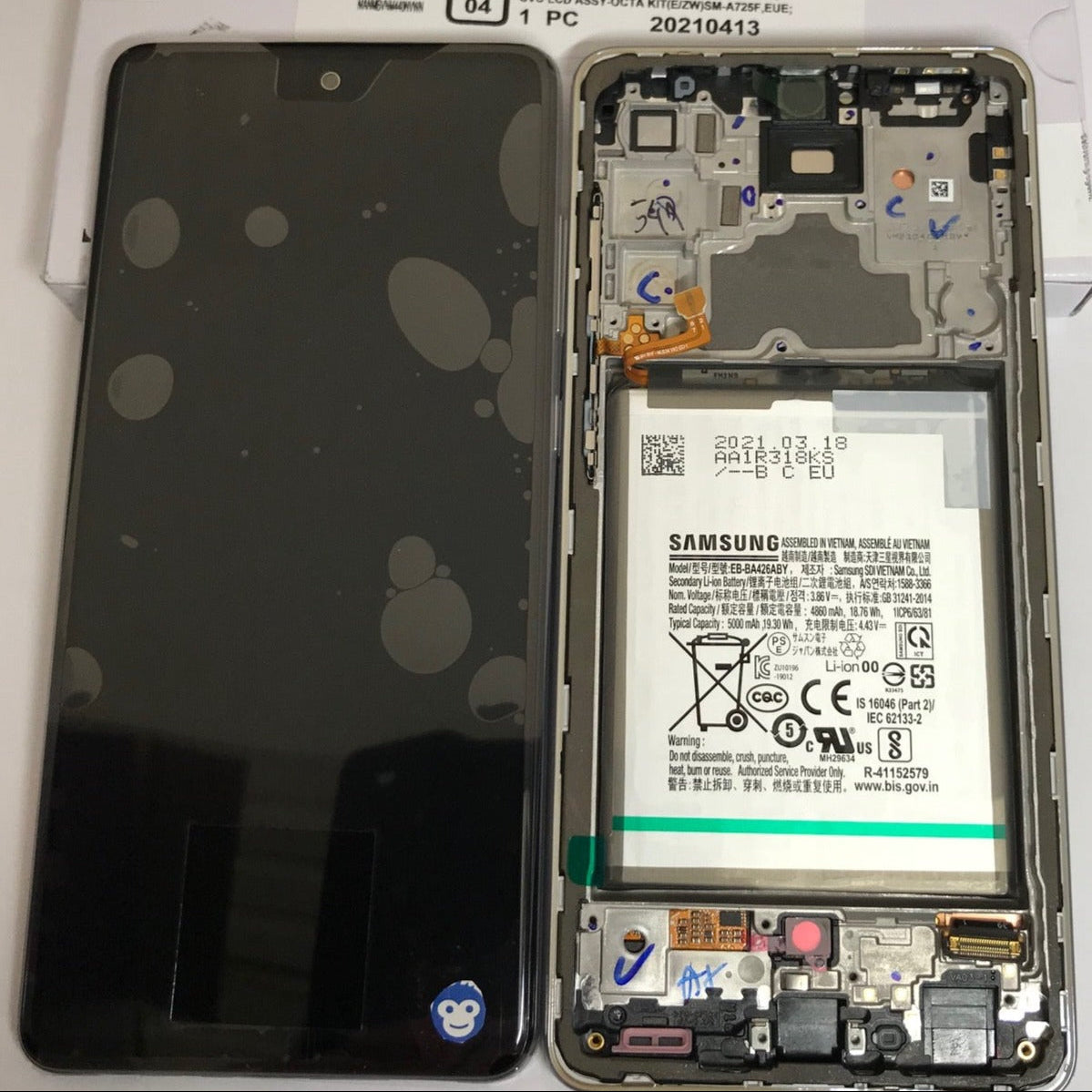LCD Screen Display Samsung Galaxy A72 4G A725 WHITE WITH BATTERY - NEW