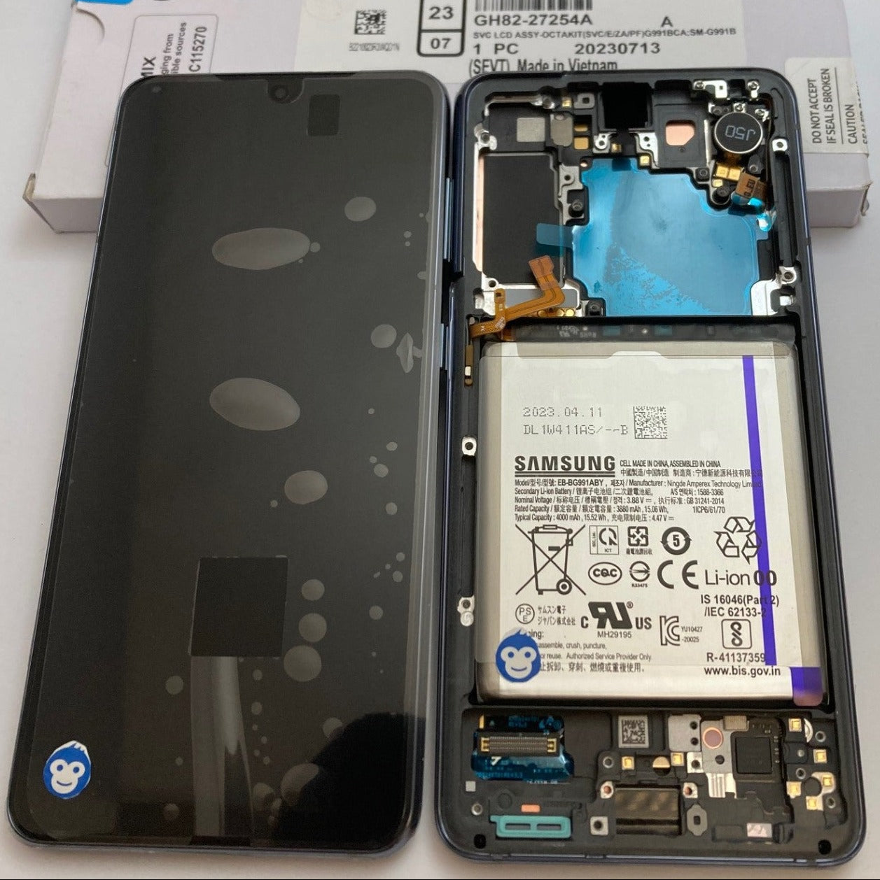 LCD Screen Display Samsung Galaxy S21 5G G991 / Grey (BLACK) (WITH BATTERY NO CAM) - NEW