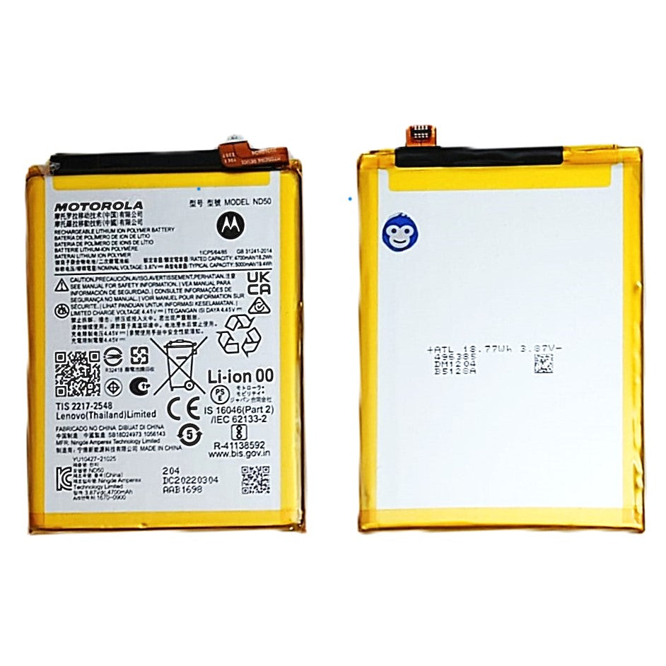 INTERNAL BATTERY (ND50) MOTOROLA G31 G42 G62 5G XT2173 XT2233 XT2223 - USED
