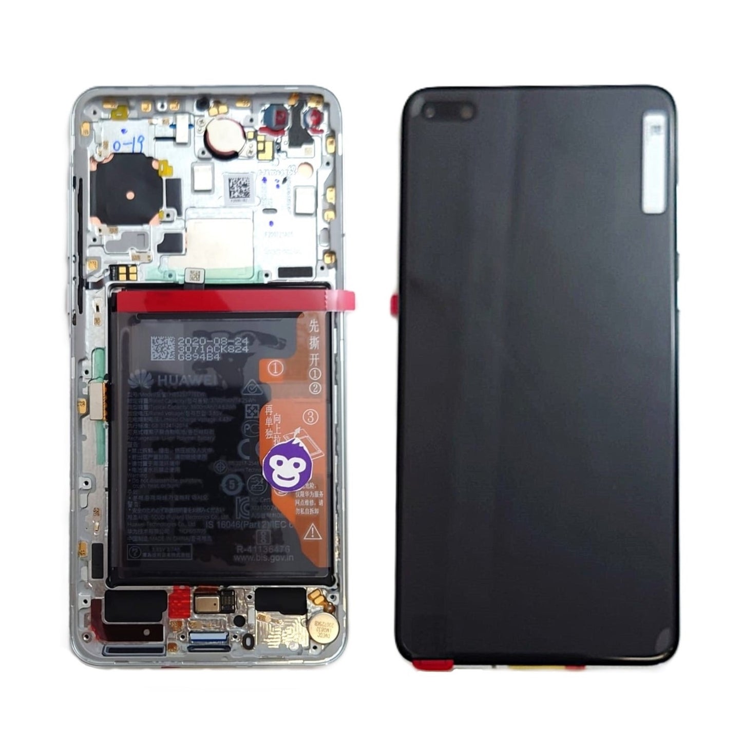LCD display screen Huawei P40 in frame White (SILVER) with Battery 02353MFW - NEW