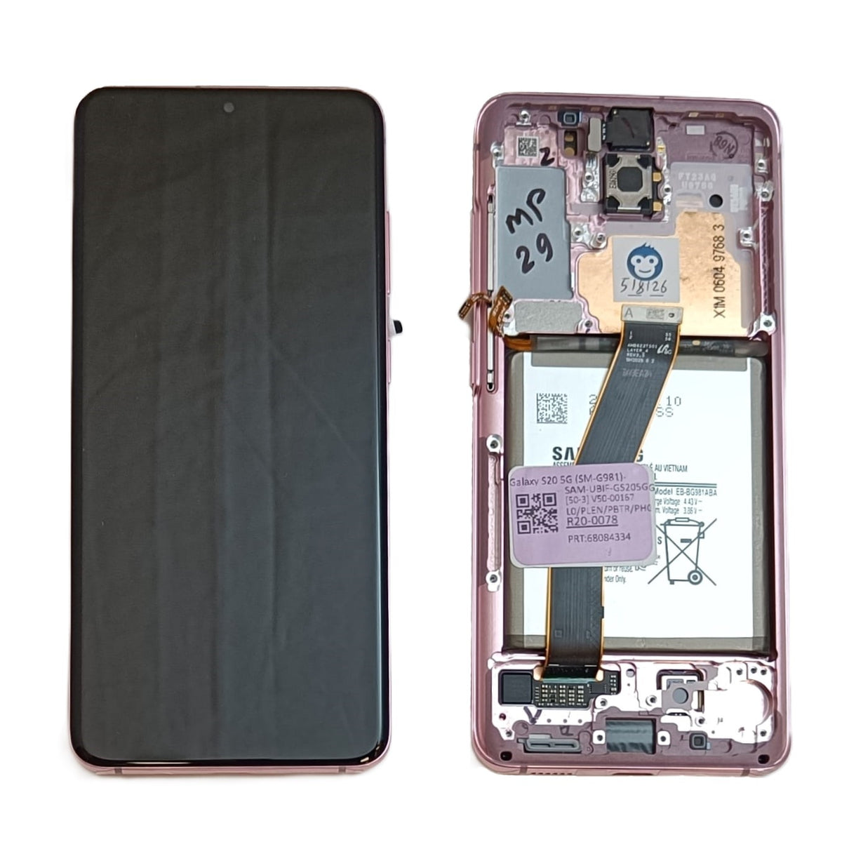 LCD Screen Display Samsung Galaxy S20 5G G981 VERIZON Cloud Pink - Grade AB