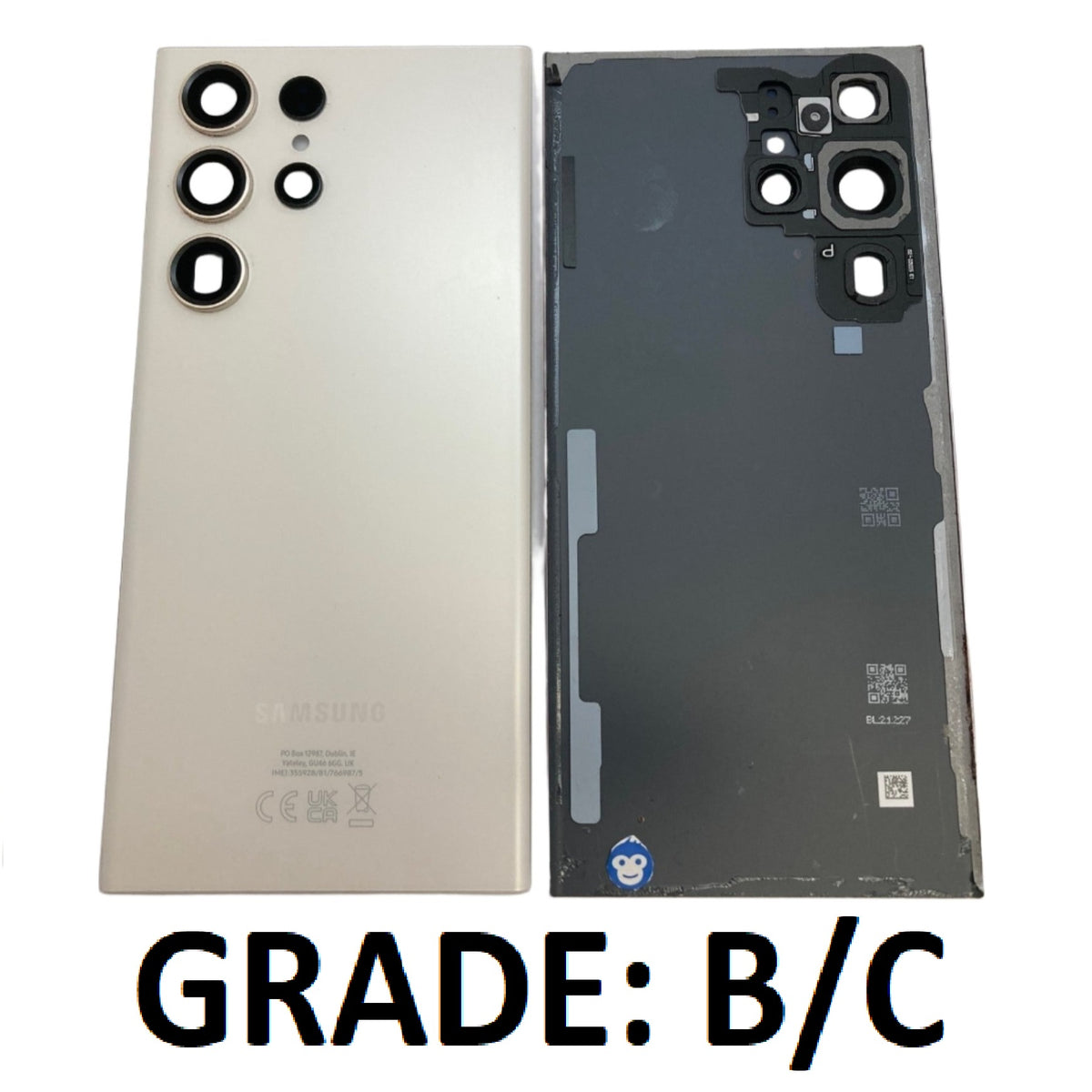 BACK BATTERY REAR COVER PANEL CAMERA LENS SAMSUNG GALAXY S23 ULTRA S918 CREAM (WHITE) - GRADE BC