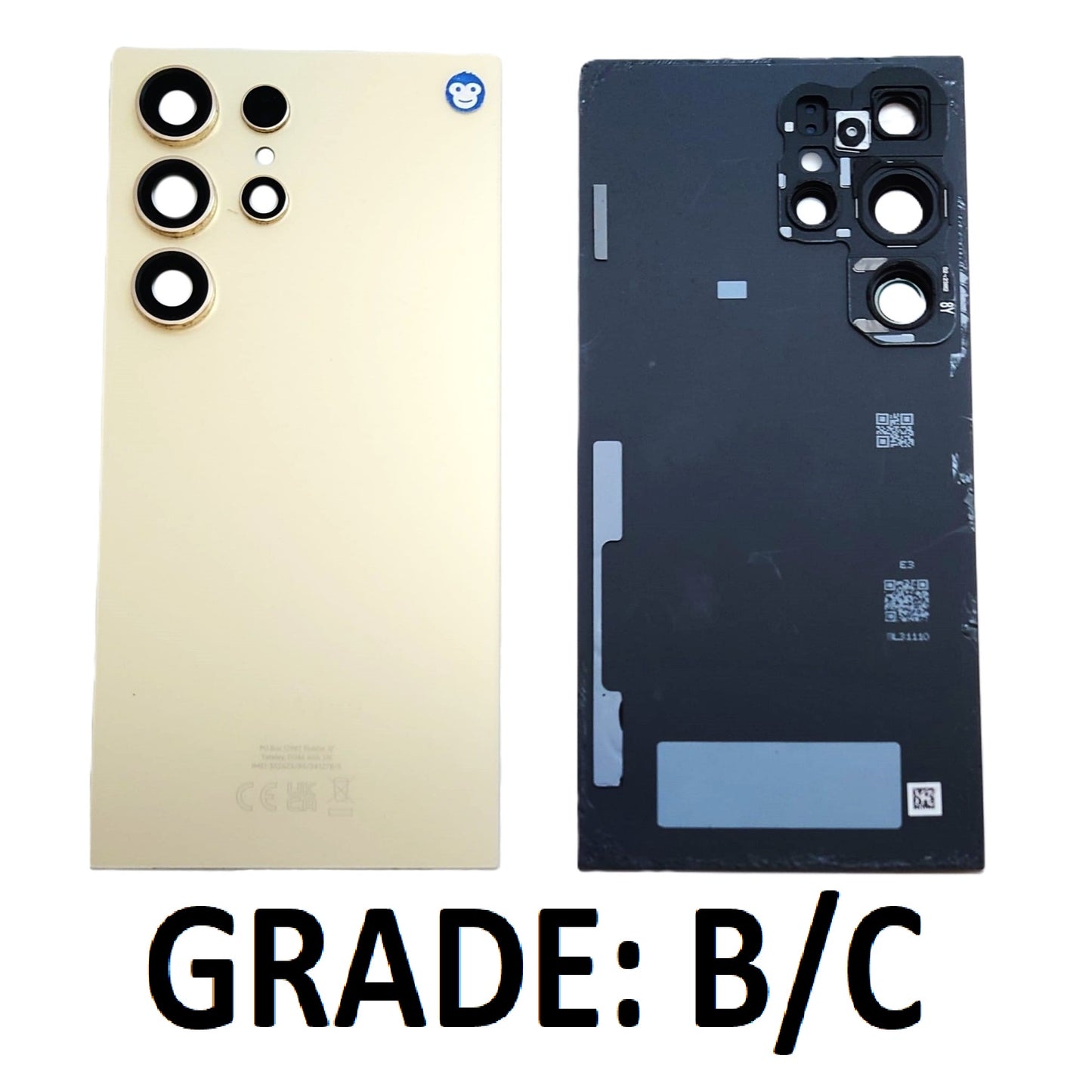 BACK BATTERY REAR COVER PANEL CAMERA LENS SAMSUNG GALAXY S24 ULTRA S928 TITANIUM YELLOW - GRADE BC