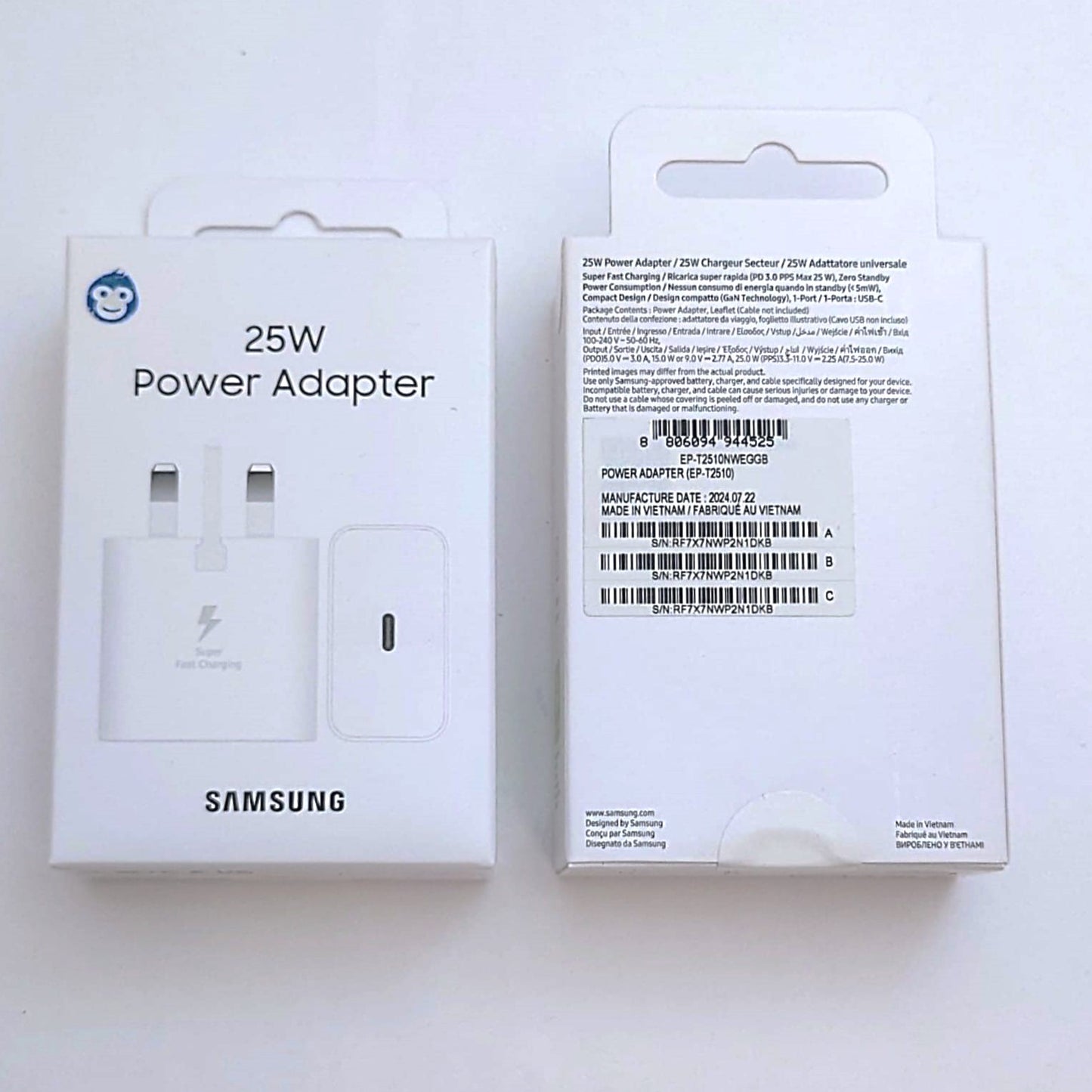 PLUG (ADAPTOR) TYPE-C SAMSUNG WHITE 25W - RETAIL PACKED