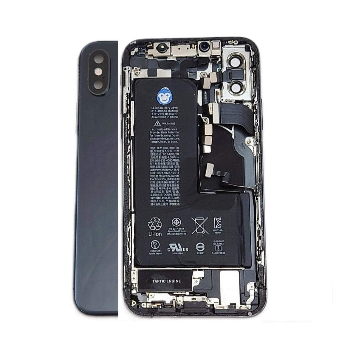 CHASSIS HOUSING FRAME IPHONE XS WITH PARTS GREY - GRADE AB