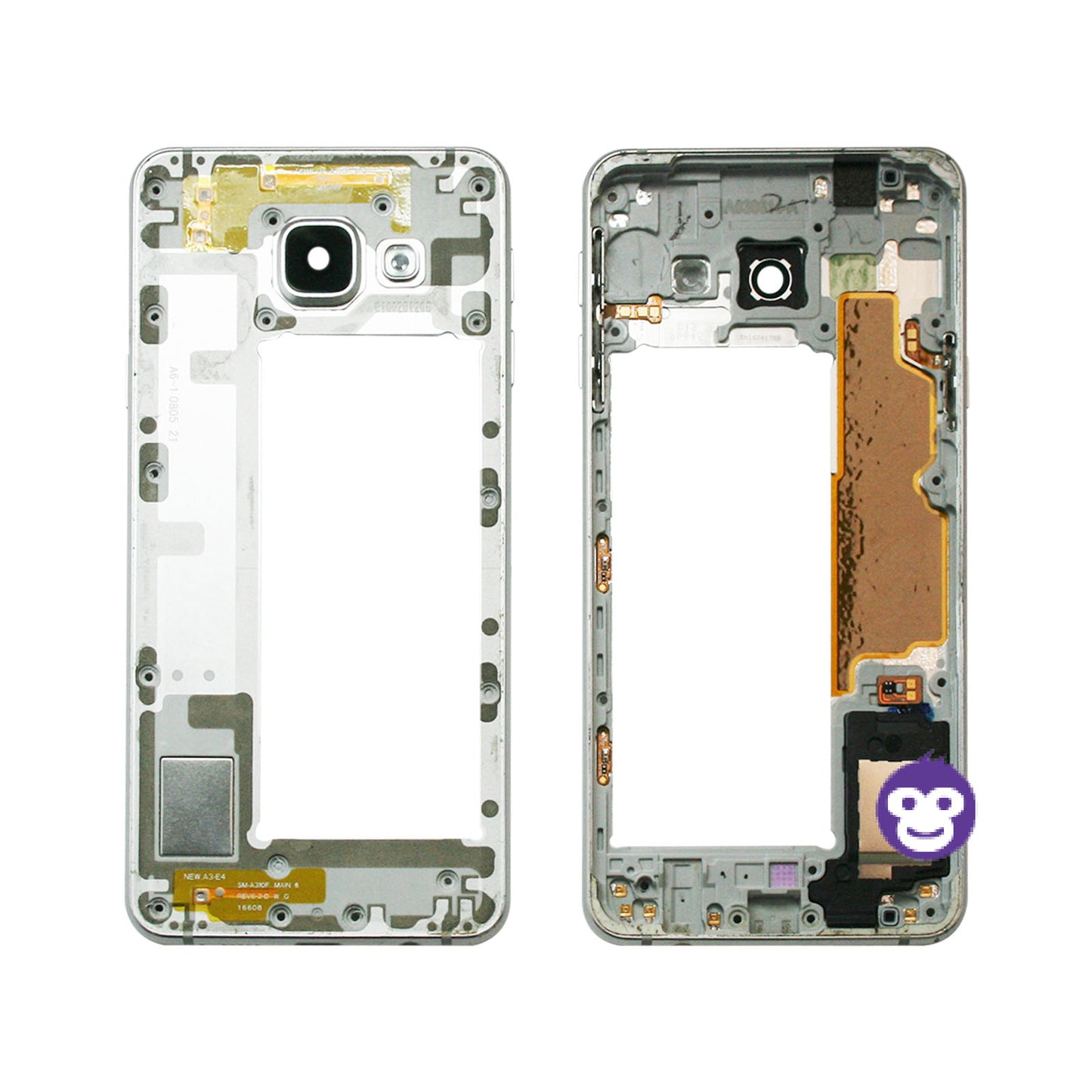 CHASSIS FRAME WITH PARTS AND CAMERA LENS SAMSUNG GALAXY A3 (2016) A310F WHITE - GRADE AB