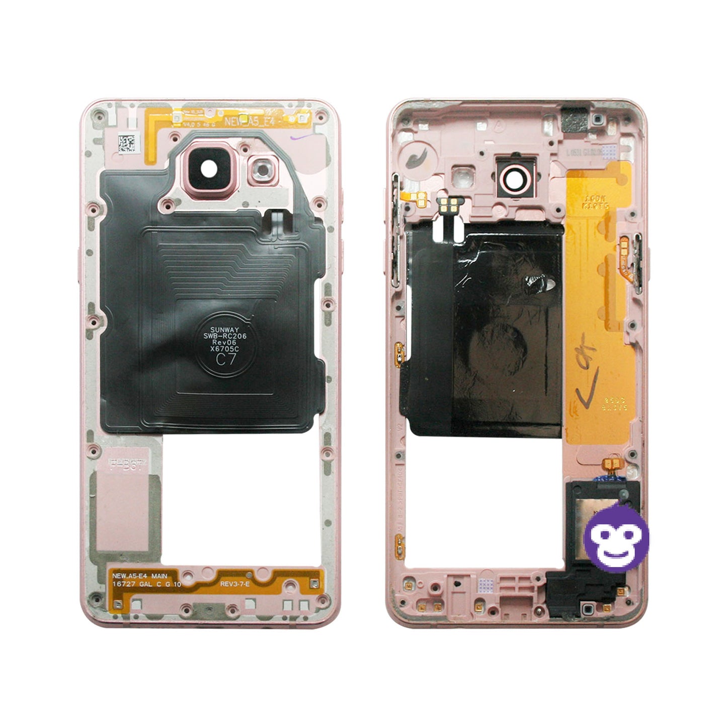 CHASSIS FRAME WITH PARTS AND CAMERA LENS SAMSUNG GALAXY A5 (2016) A510F PINK - GRADE AB