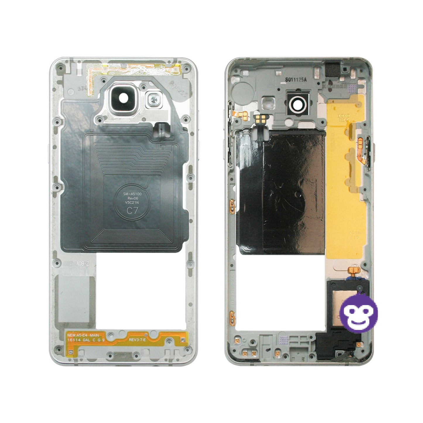 CHASSIS FRAME WITH PARTS AND CAMERA LENS SAMSUNG GALAXY A5 (2016) A510F WHITE - GRADE AB