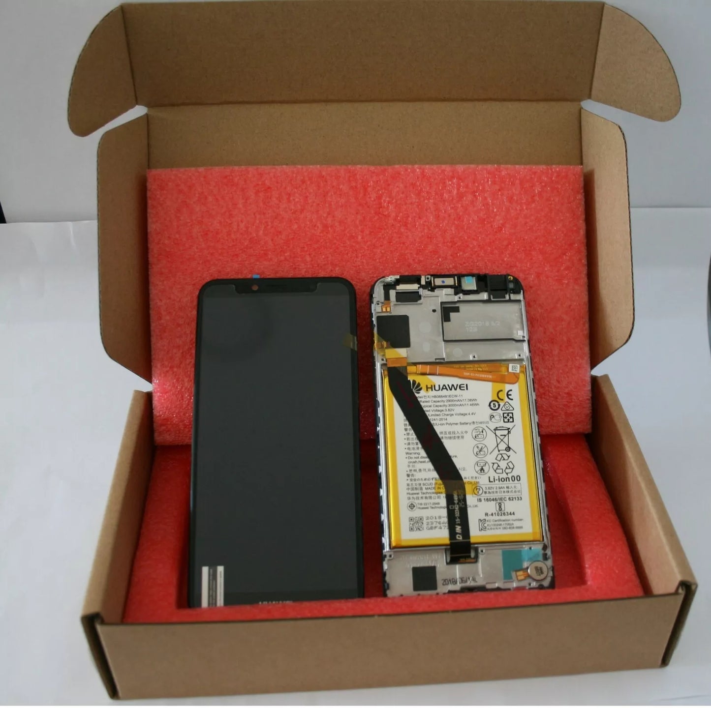 LCD display screen Huawei Y6 (2018) in black with frame - NEW