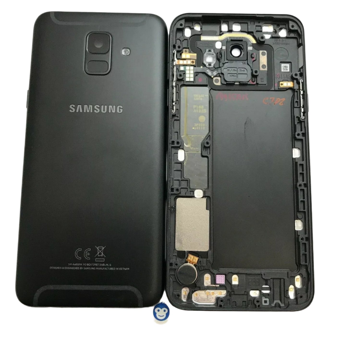 BACK BATTERY REAR COVER PANEL CAMERA LENS SAMSUNG GALAXY A600 A6 (2018) A600 BLACK - GRADE AB