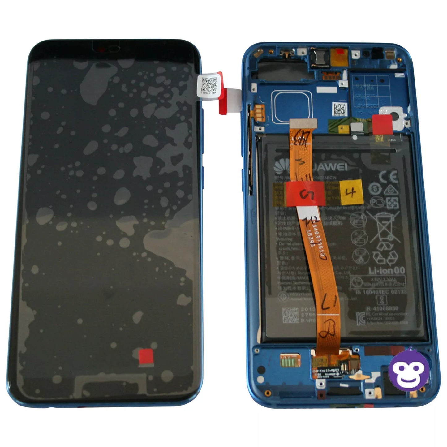 Huawei Honor 10 LCD in Blue with frame with Battery - NEW