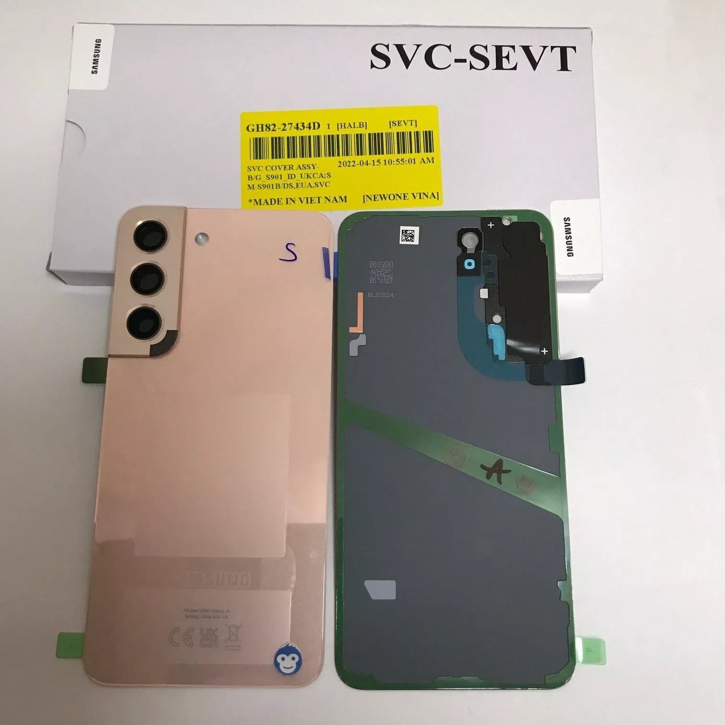 BACK BATTERY REAR COVER PANEL CAMERA LENS SAMSUNG GALAXY S22 S901 PINK GOLD - NEW