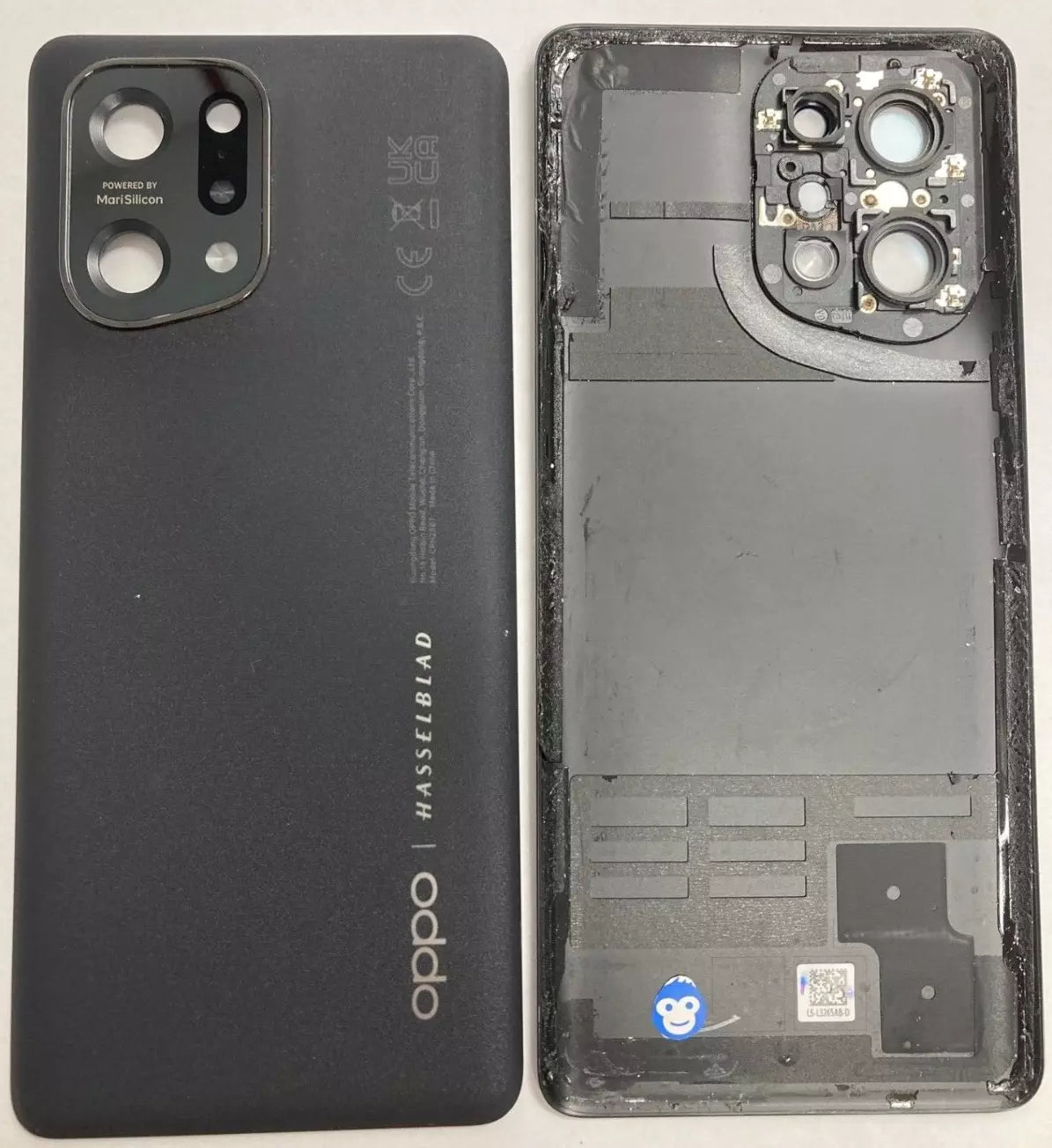 BACK BATTERY COVER WITH CAMERA LENS OPPO FIND X5 BLACK - GRADE AB