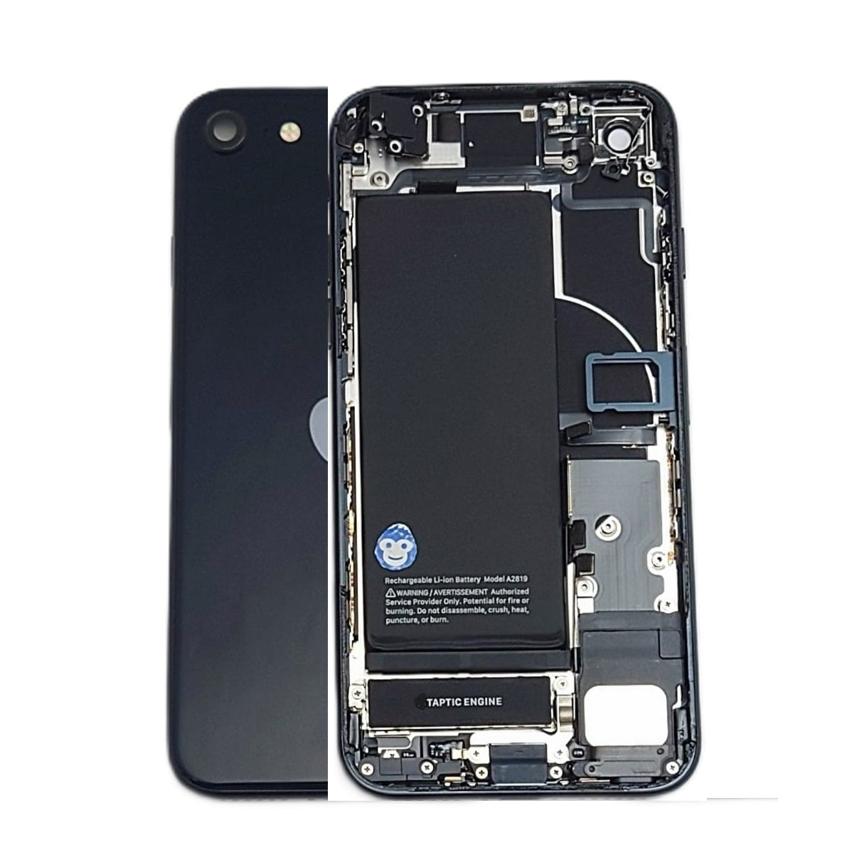 IPHONE SE2022 SE22 SE 3RD GENERATION MIDNIGHT BLACK CHASSIS HOUSING WITH SMALL PARTS - GRD AB