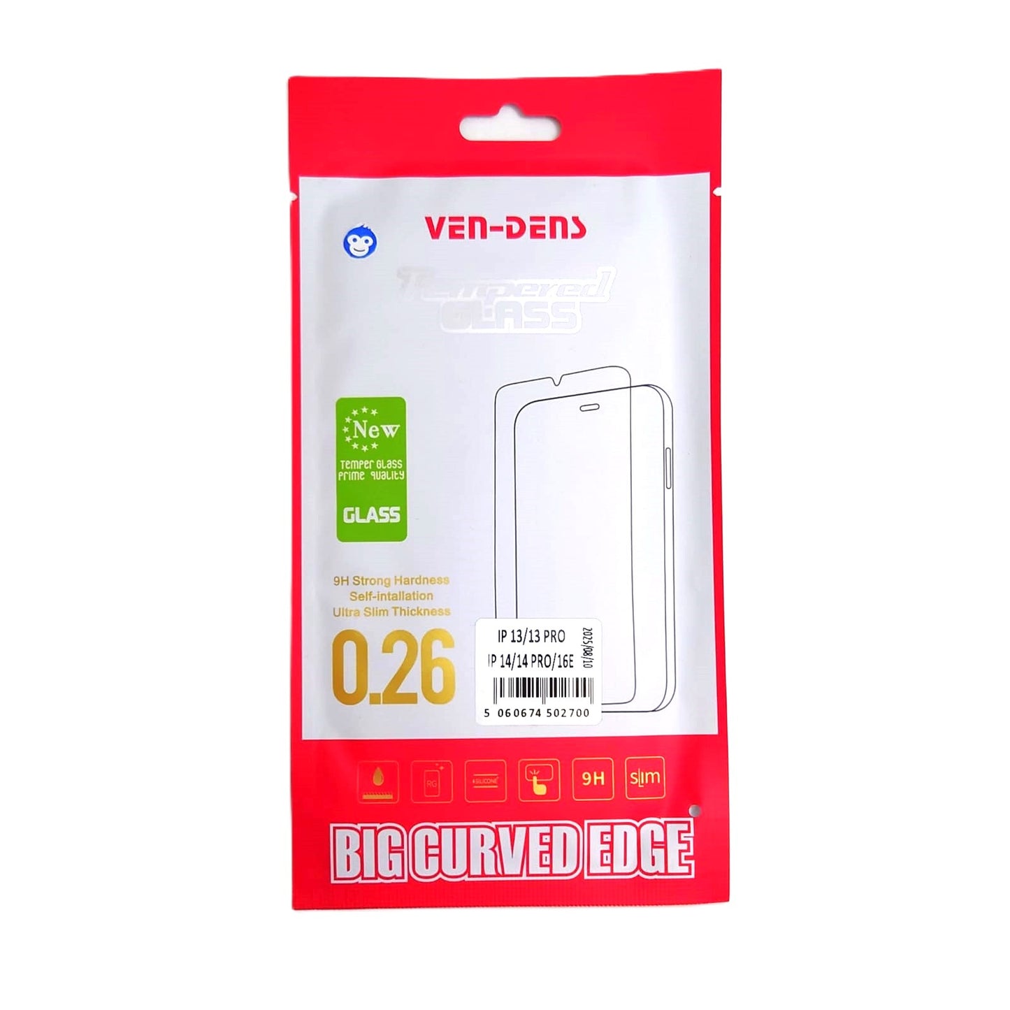 IPHONE 13G / 14G / 13 PRO / 16E TEMPERED GLASS SCREEN PROTECTOR