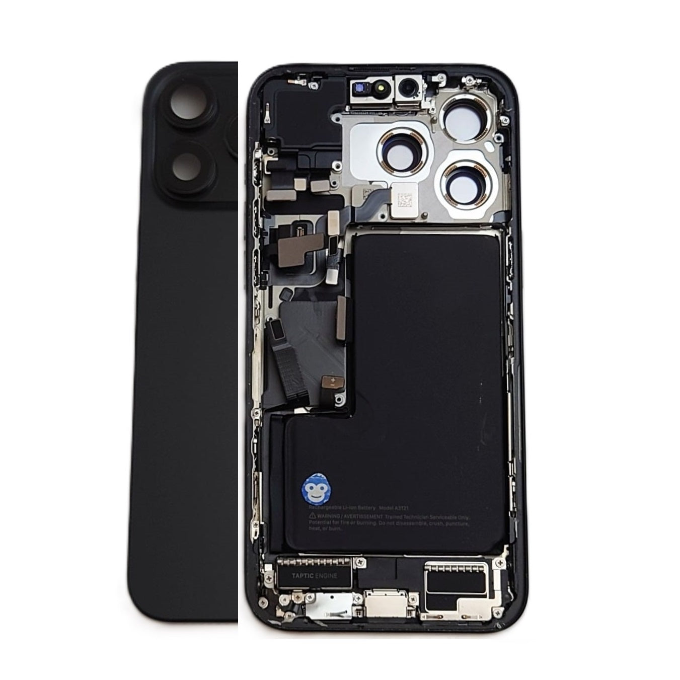 CHASSIS HOUSING FRAME IPHONE 15 PRO MAX WITH PARTS BLACK TITANIUM - GRADE AB