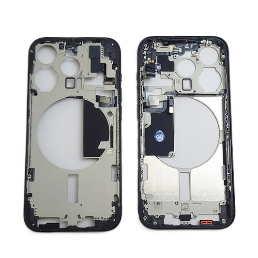 CHASSIS FRAME WITH POWERFLEX IPHONE 15 PRO BLACK TITANIUM - GRADE AB