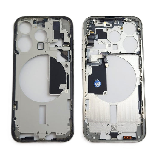 CHASSIS FRAME WITH POWERFLEX IPHONE 15 PRO NATURAL TITANIUM (GREY) - GRADE AB