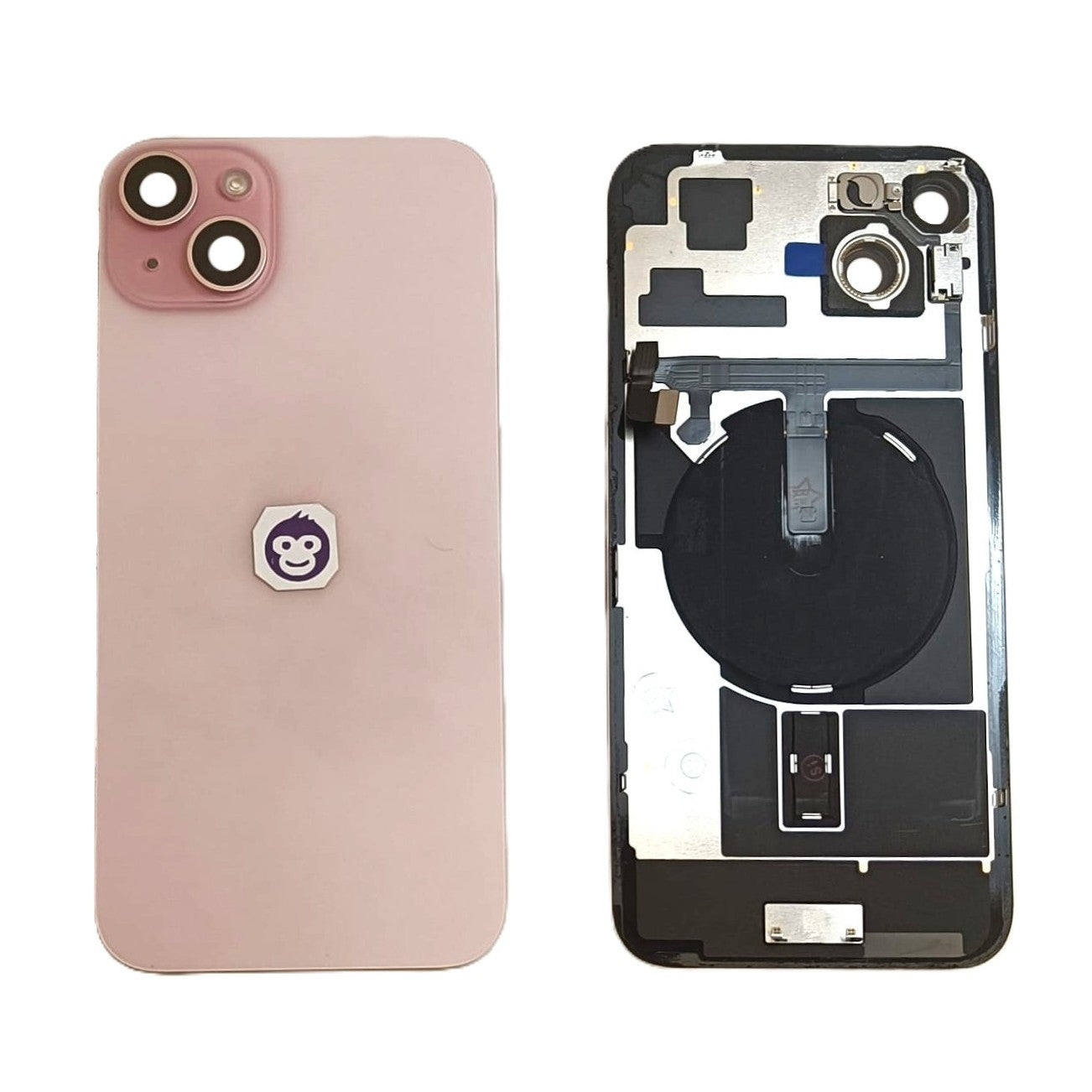 BACK BATTERY COVER GLASS IPHONE 15 PLUS PINK - GRADE AB