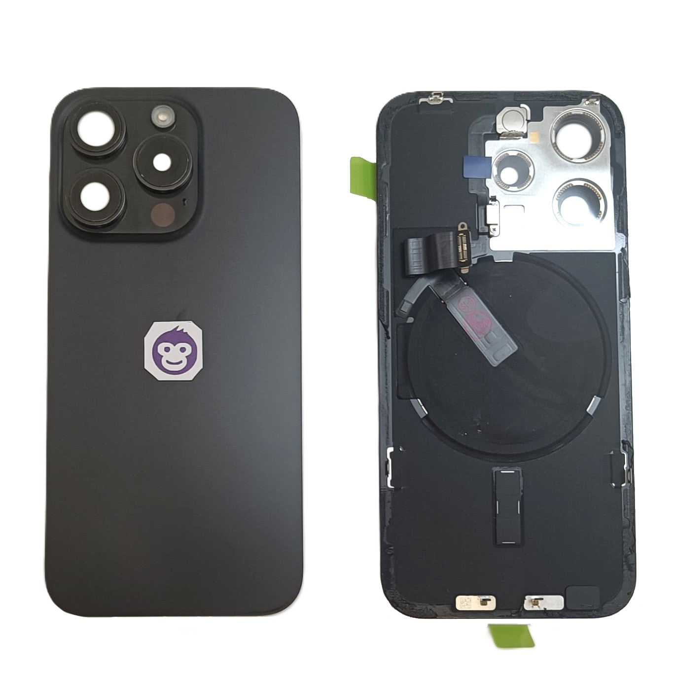BACK BATTERY COVER GLASS IPHONE 15 PRO BLACK TITANIUM - GRADE AB