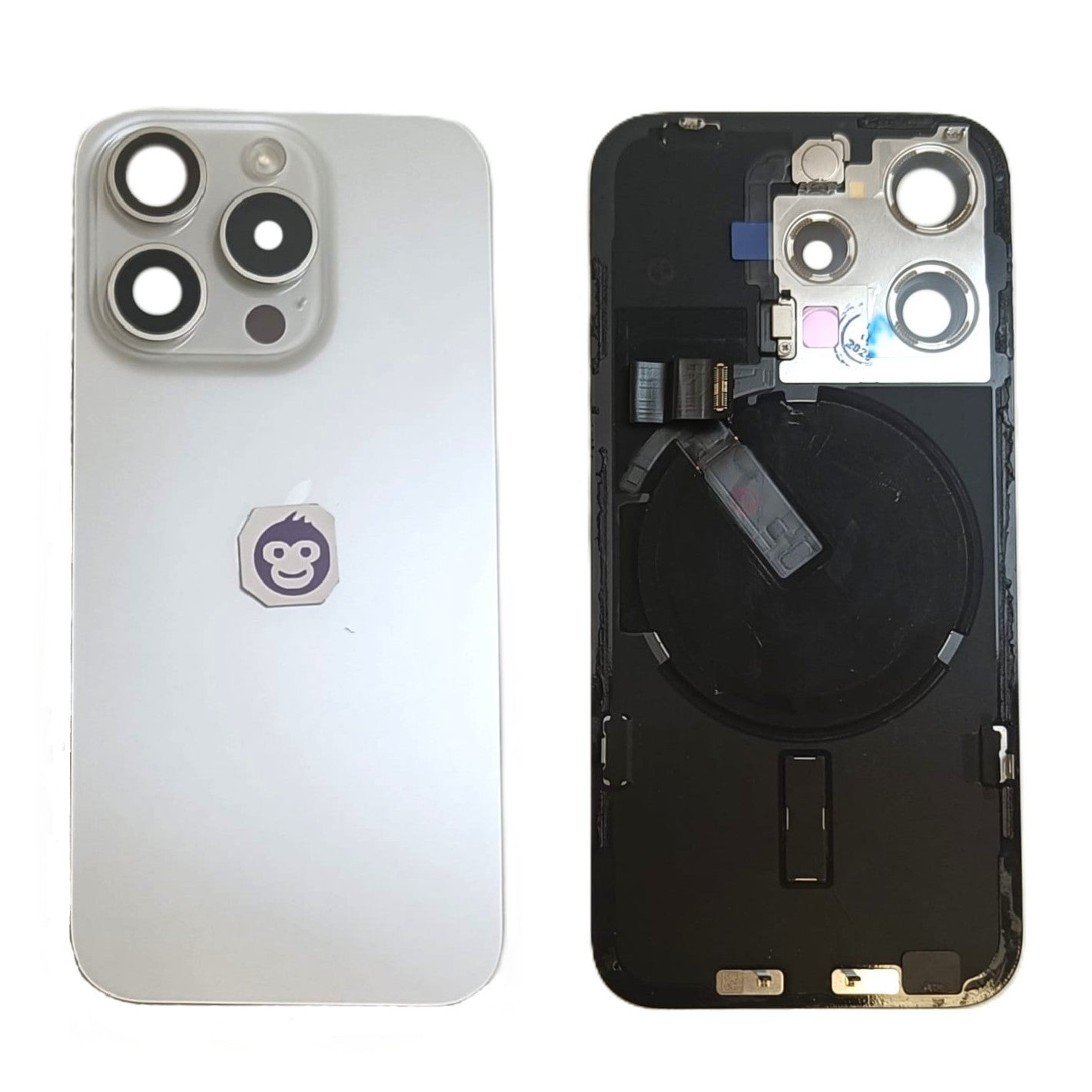 BACK BATTERY COVER GLASS IPHONE 15 PRO WHITE TITANIUM - GRADE AB