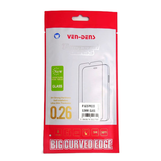 IPHONE 15G / 15 PRO / 16G TEMPERED GLASS SCREEN PROTECTOR