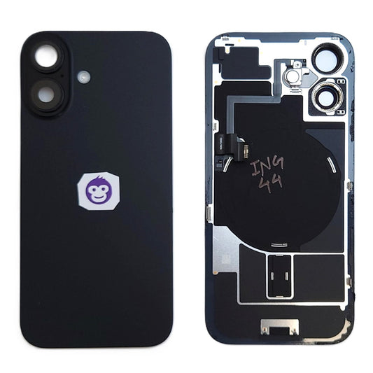 BACK BATTERY COVER GLASS IPHONE 16 16G BLACK - GRADE AB