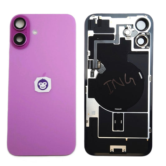 BACK BATTERY COVER GLASS IPHONE 16 PLUS PINK - GRADE AB